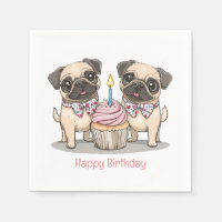 Joyeux Carlin d'anniversaire Chiens Cupcake
