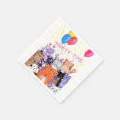 Serviette En Papier Joyeux Cat Party Napkins - Peinture amusante (Coin)