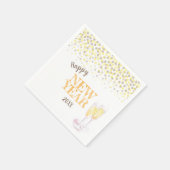 Serviette En Papier Joyeux champagne d'or de la fête du Nouvel An (Coin)