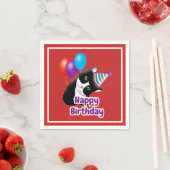 Serviette En Papier Joyeux Chat d'anniversaire (En situation)