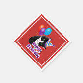 Serviette En Papier Joyeux Chat d'anniversaire (Coin)