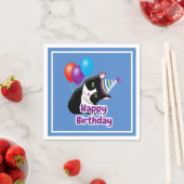 Serviette En Papier Joyeux Chat d'anniversaire (En situation)