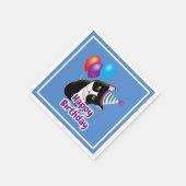 Serviette En Papier Joyeux Chat d'anniversaire (Coin)