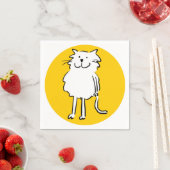 Serviette En Papier Joyeux chat souriant comme dessin amusant (En situation)