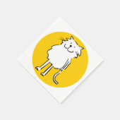 Serviette En Papier Joyeux chat souriant comme dessin amusant (Coin)