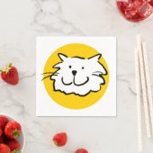 Serviette En Papier Joyeux Chat Souriant. Thème Chat (En situation)
