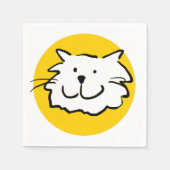 Serviette En Papier Joyeux Chat Souriant. Thème Chat (Devant)