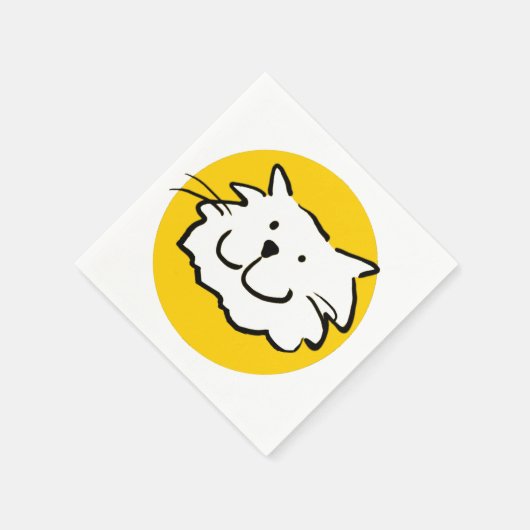 Serviette En Papier Joyeux Chat Souriant. Thème Chat (Coin)