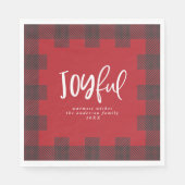 Serviette En Papier Joyeux Check plaid fête de Noël (Devant)