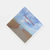 Serviette En Papier Joyeux chemin d'anniversaire à la plage (Coin)