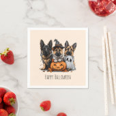 Serviette En Papier Joyeux chien berger allemand Halloween (En situation)