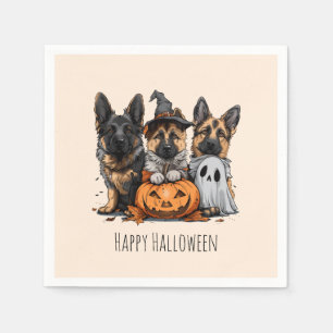 Serviette En Papier Joyeux chien berger allemand Halloween