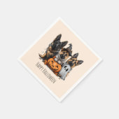 Serviette En Papier Joyeux chien berger allemand Halloween (Coin)