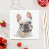 Serviette En Papier Joyeux Chien de taureaux français (En situation)