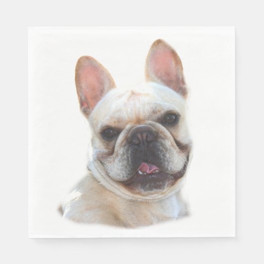 Serviette En Papier Joyeux Chien de taureaux français (Devant)