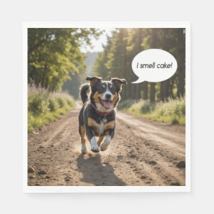 Serviette En Papier Joyeux Chien odorant gâteau d'anniversaire