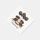 Serviette En Papier Joyeux chien Rottweiler d'anniversaire (Coin)