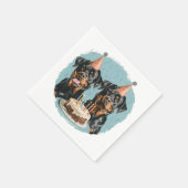 Serviette En Papier Joyeux chien Rottweiler d'anniversaire (Coin)