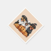 Serviette En Papier Joyeux chien Rottweiler Halloween Jack-o'-lantern (Coin)