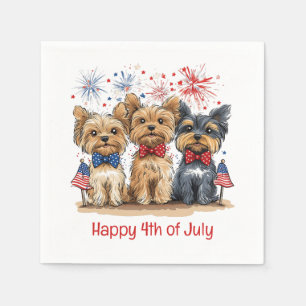 Serviette En Papier Joyeux Chiens 4 juillet Yorkshire Terrier