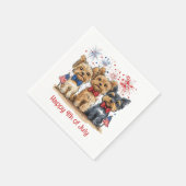 Serviette En Papier Joyeux Chiens 4 juillet Yorkshire Terrier (Coin)
