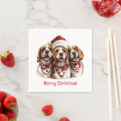 Serviette En Papier Joyeux Chiens Beagles de Noël (En situation)
