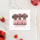 Serviette En Papier Joyeux Chiens de la fête des Valentines (En situation)