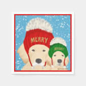 Serviette En Papier Joyeux Chiens de Noël brillants serviettes (Devant)