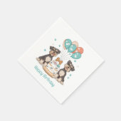 Serviette En Papier Joyeux Chiens Schnauzer (Coin)