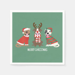 Serviette En Papier Joyeux Chiens taureaux de marque de Noël