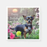 Joyeux Chihuahua Anniversaire Papier serviettes