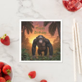Serviette En Papier Joyeux Chimp d'anniversaire (En situation)