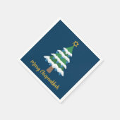Serviette En Papier Joyeux Chrismukkah Cute Hanoukka Christmas Tree (Coin)