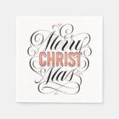 Serviette En Papier Joyeux CHRIST-mas Calligraphie des signes religieu (Devant)