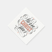 Serviette En Papier Joyeux CHRIST-mas Calligraphie des signes religieu (Coin)