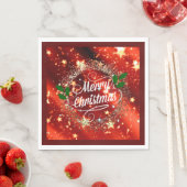 Serviette En Papier Joyeux Christmans, parties scintillant et brillanc (En situation)