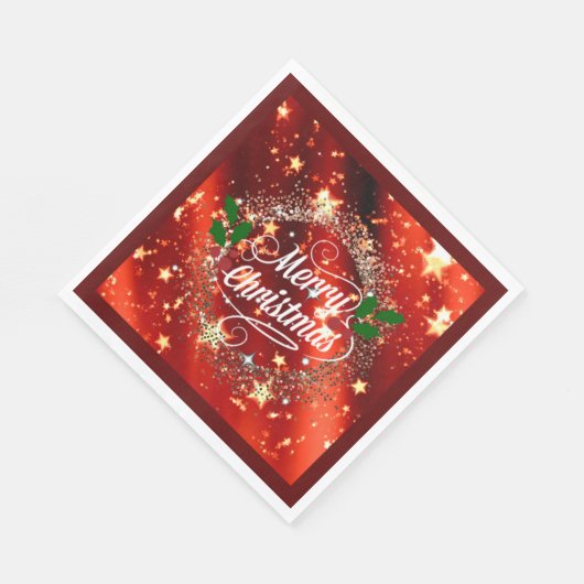 Serviette En Papier Joyeux Christmans, parties scintillant et brillanc (Coin)