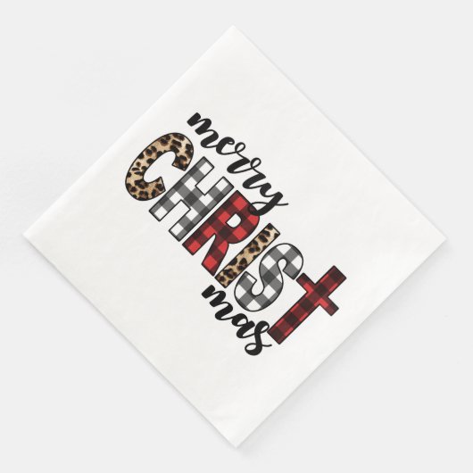 Serviette En Papier Joyeux CHRISTmas Buffalo Plaid (Coin)