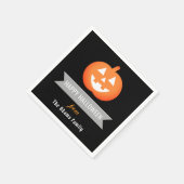Serviette En Papier Joyeux Citrouille d'Halloween Orange Jack-o'-lante (Coin)