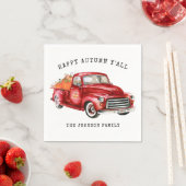 Serviette En Papier Joyeux Citrouilles de Camion Rouge Automne Personn (En situation)