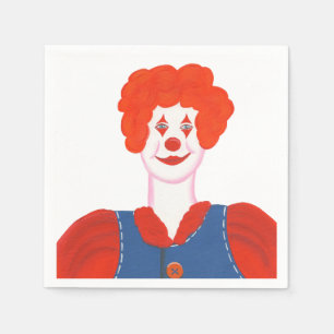 Serviette En Papier Joyeux Clown Red Hair Papier d'anniversaire servie