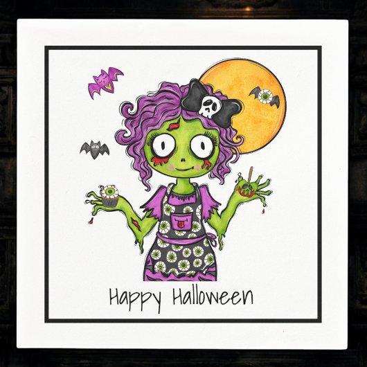 Serviette En Papier Joyeux cocktail Zombie Halloween
