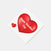 Serviette En Papier Joyeux coeur rouge de la Saint Valentin (Coin)