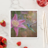 Serviette En Papier Joyeux colibri d'anniversaire (En situation)