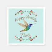 Serviette En Papier Joyeux colibri d'anniversaire (Devant)
