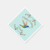 Serviette En Papier Joyeux colibri d'anniversaire (Coin)