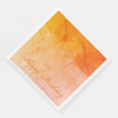 Serviette En Papier Joyeux concepteur orange d'anniversaire (Coin)