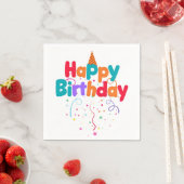 Serviette En Papier Joyeux Confetti anniversaire (En situation)