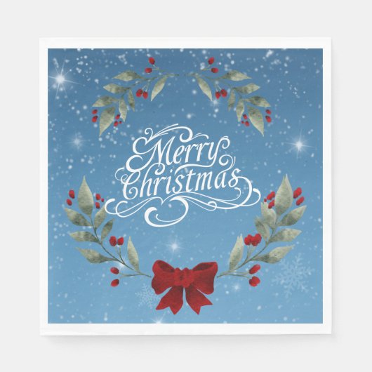 Serviette En Papier Joyeux couplet Bible de Noël (Devant)