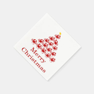 Serviette En Papier Joyeux crabe de Noël